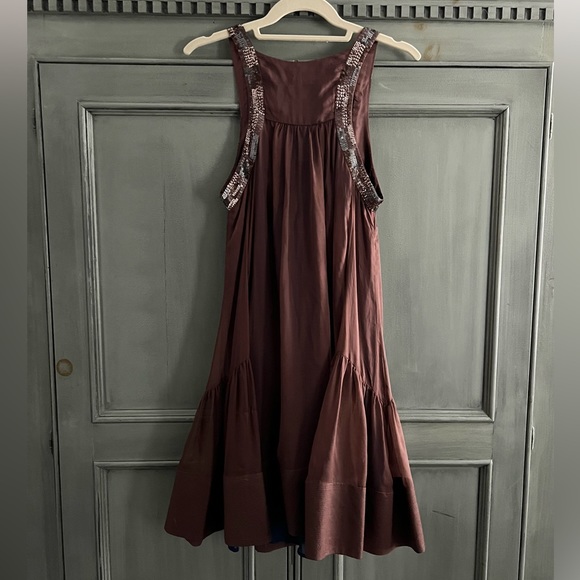 Rohit Gandhi-Rahul Khanna Sequined Trimmed Sleeveless Racerback A-line Dress - Picture 4 of 7